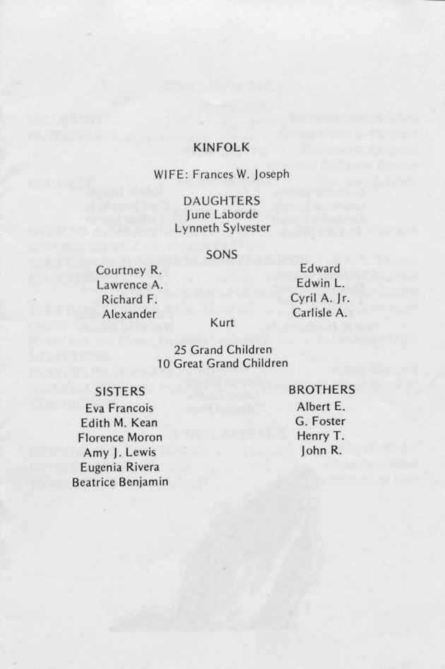 Funeral Booklet for Cyril Anthony. Joseph, Sr. - Page 3