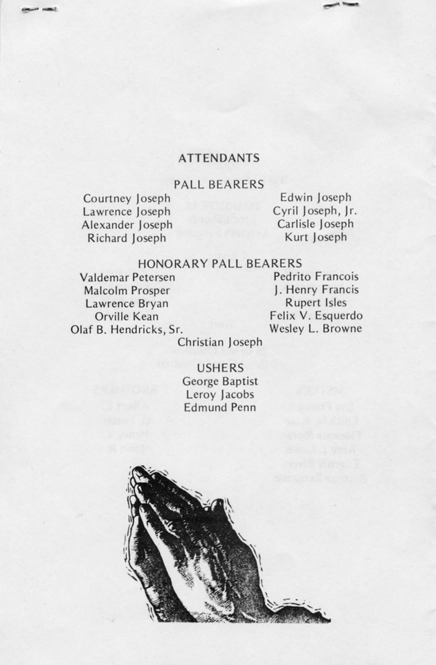 Funeral Booklet for Cyril Anthony. Joseph, Sr. - Page 5