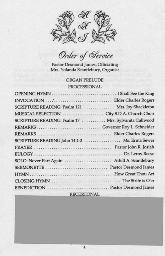 Funeral Booklet for Huldah Annabel Joseph - Page 4