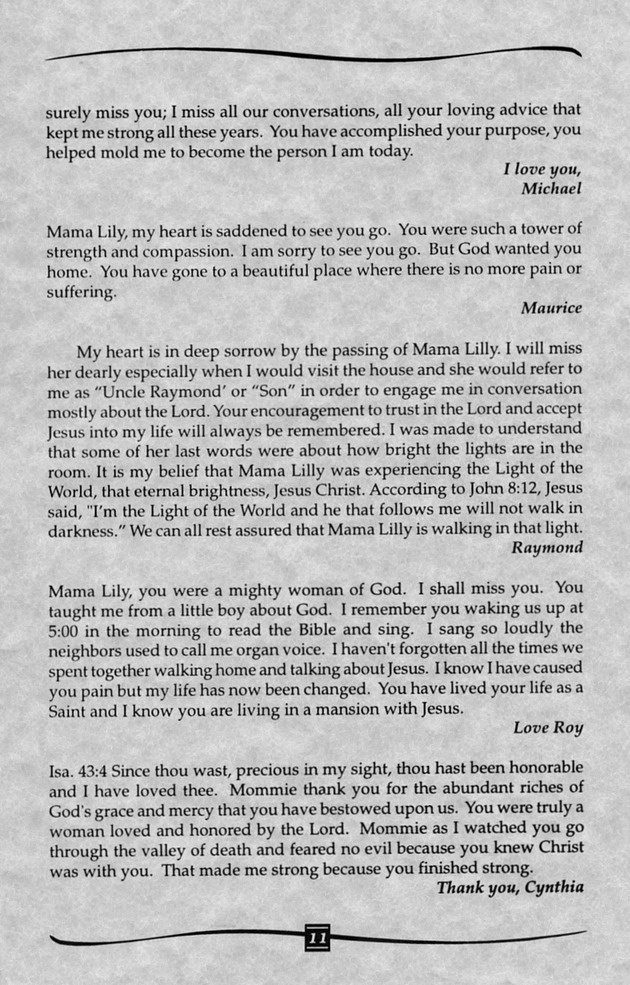 Funeral Booklet for Lillian E. Joseph - Page 8