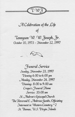 Funeral Booklet for Tennyson W. W. Joseph ,Jr.