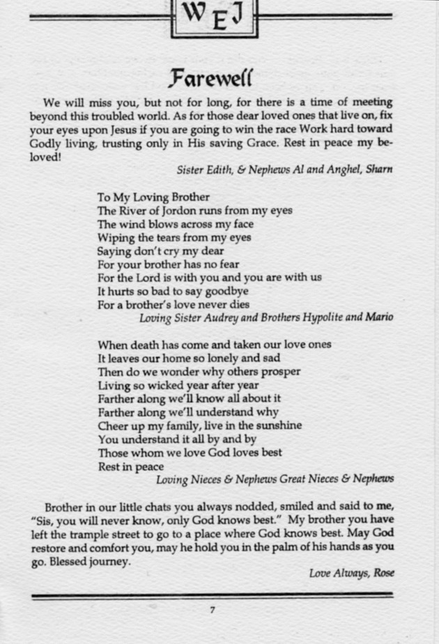 Funeral Booklet for Warren E. Joseph - Page 4