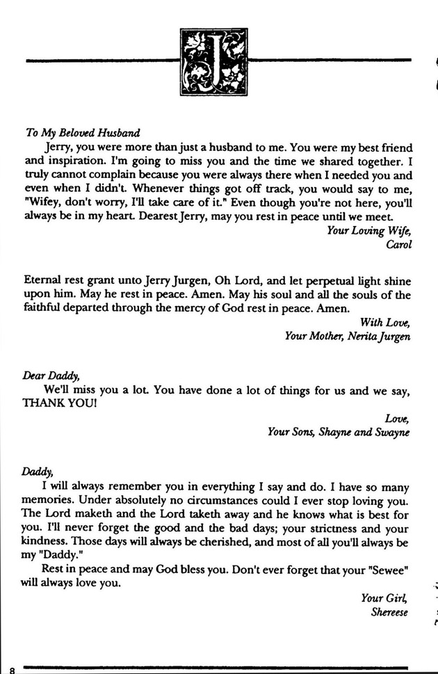 Funeral Booklet for Jerry Victory Jurgen - Page 5