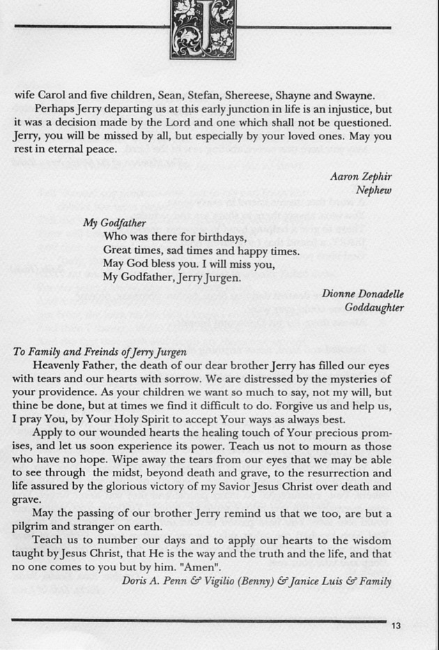 Funeral Booklet for Jerry Victory Jurgen - Page 10