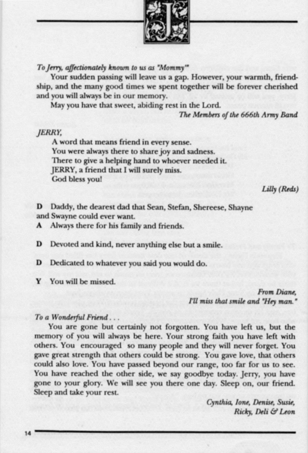 Funeral Booklet for Jerry Victory Jurgen - Page 11