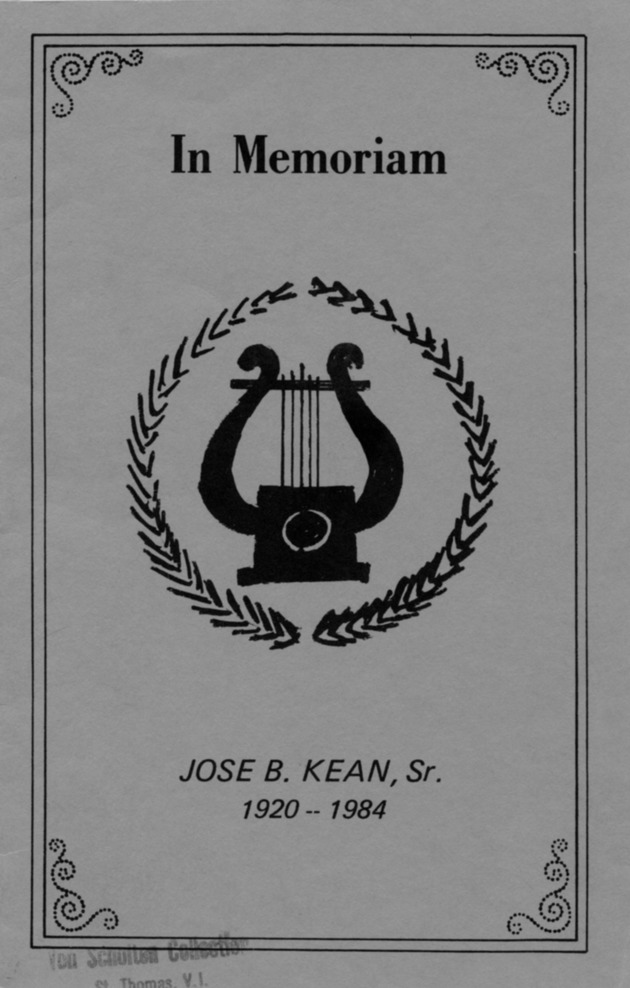 Funeral Booklet for Jose B. Kean, Sr. - Page 1