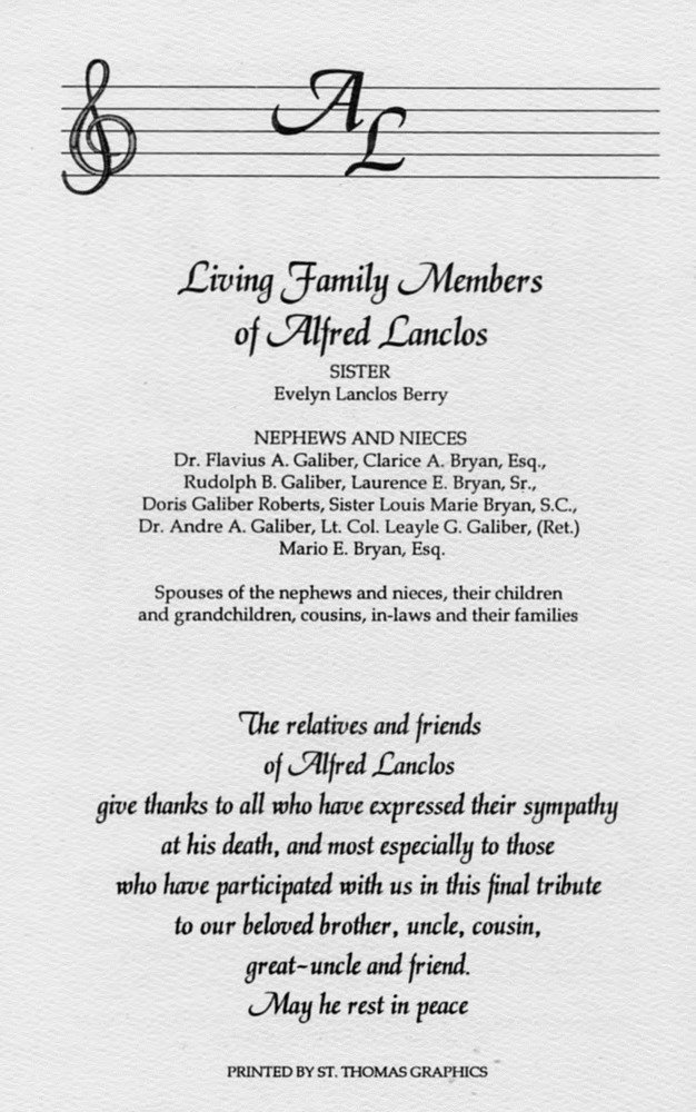 Funeral Booklet for Alfred Lanclos - Page 4