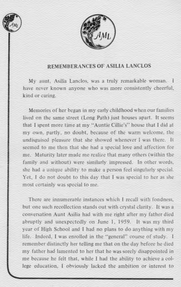 Funeral Booklet for Asilia Mary Lanclos - Page 3