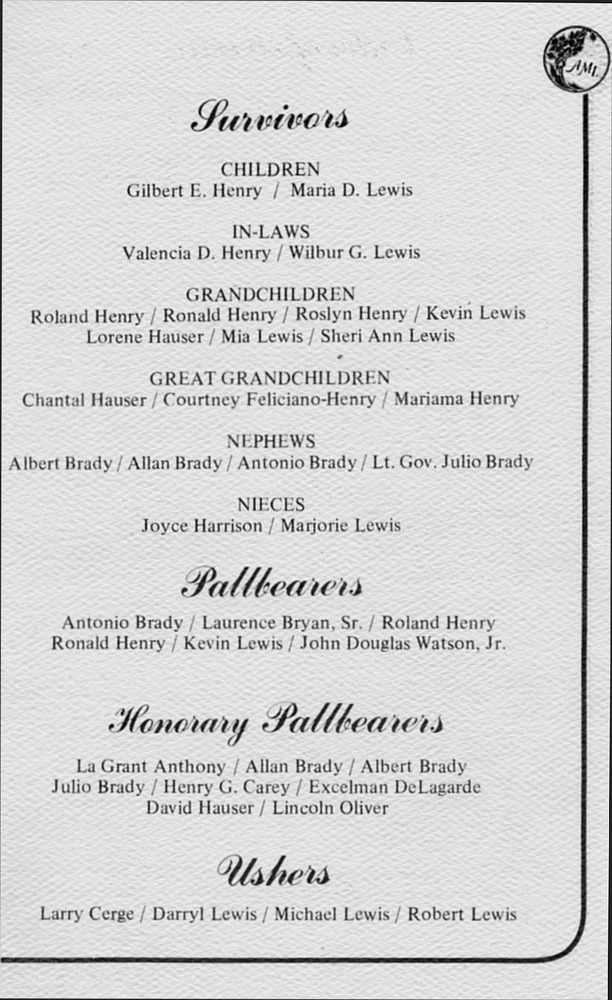 Funeral Booklet for Asilia Mary Lanclos - Page 7