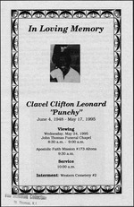 Funeral Booklet for Clavel Clifton Leonard