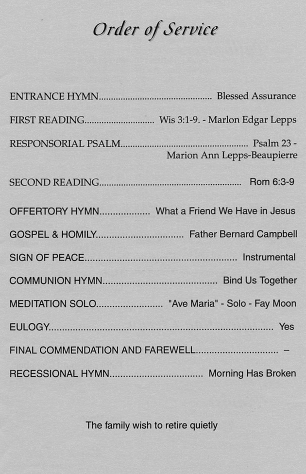 Funeral Booklet for Evelyn Zaida Lepps - Page 3