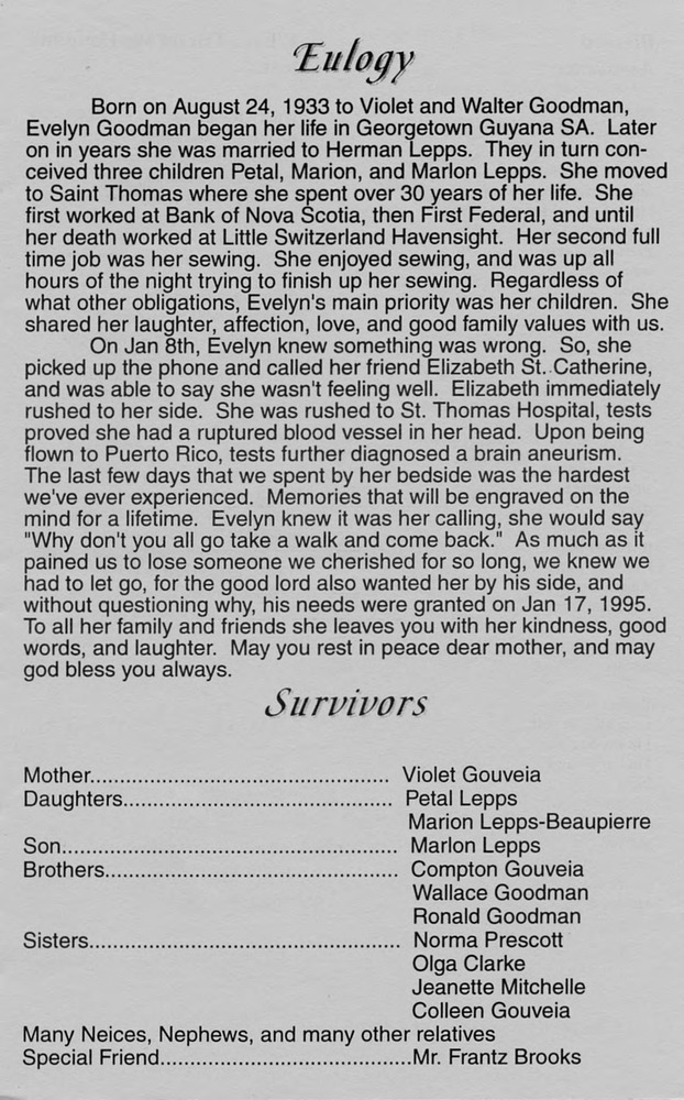 Funeral Booklet for Evelyn Zaida Lepps - Page 5