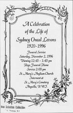 Funeral Booklet for Sydney O’Neal Levons