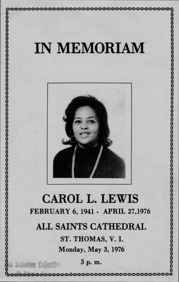 Funeral Booklet for Carol L. Lewis - Page 1