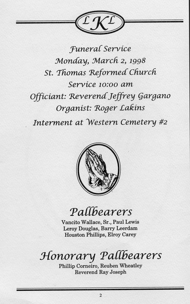 Funeral Booklet for Louis Kenneth Lindqvist - Page 2