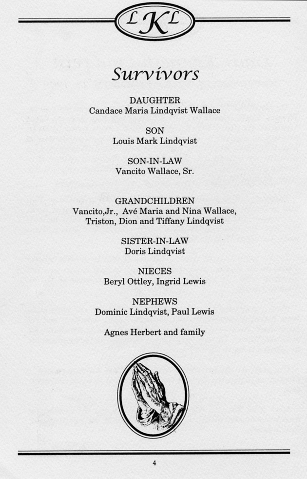 Funeral Booklet for Louis Kenneth Lindqvist - Page 4