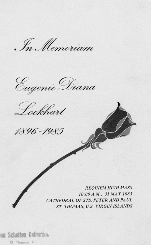 Funeral Booklet for Eugenie Diana Lockhart - Page 1