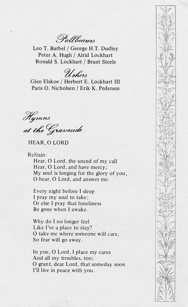 Funeral Booklet for Eugenie Diana Lockhart - Page 3