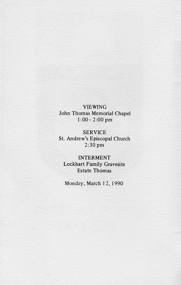 Funeral Booklet for Herbert E. Lockhart - Page 2