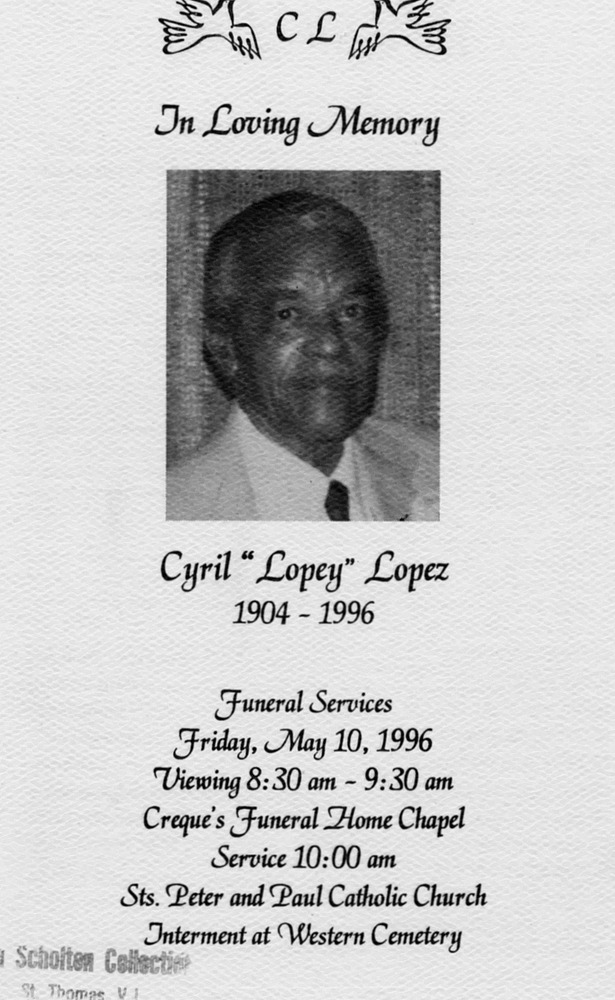 Funeral Booklet for Cyril Lopez - Page 1