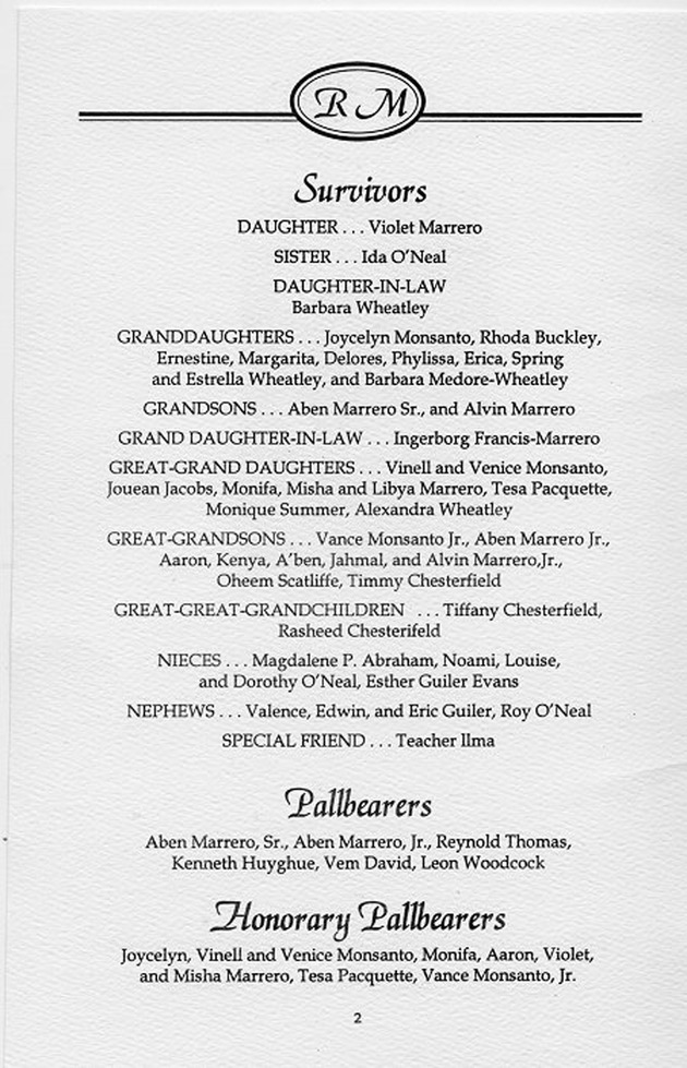 Funeral Booklet for Ruth Ann Elizabeth Malone - Page 2