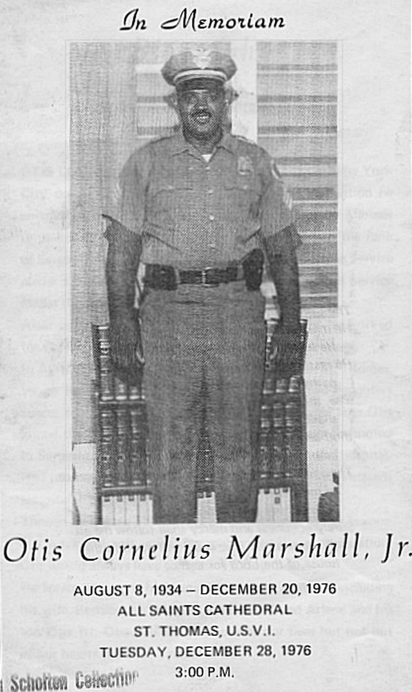 Funeral Booklet for Otis Cornelius Marshall, Jr. - Page 1