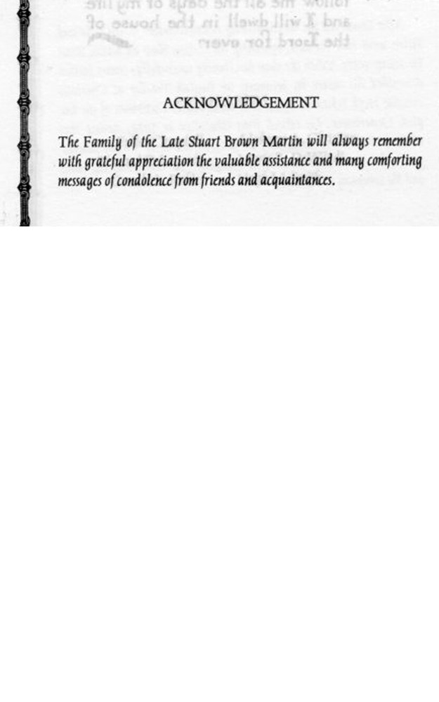 Funeral Booklet for Stuart Brown Martin - Page 3