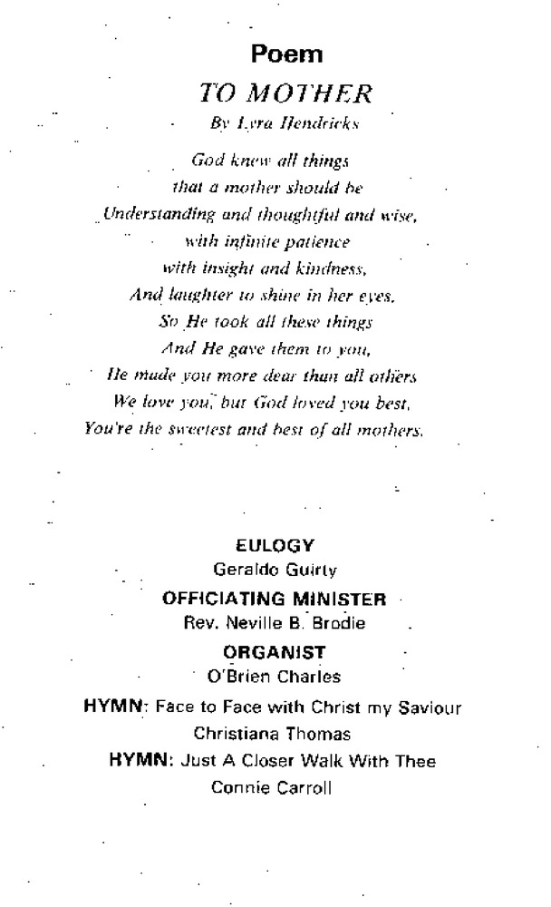 Funeral Booklet for Annie R. McCleverty - Page 2