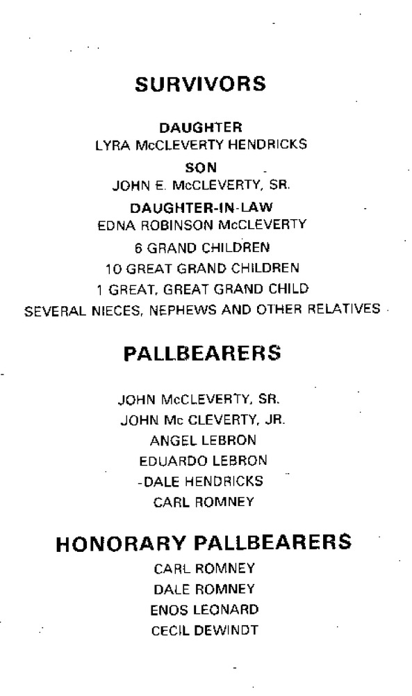 Funeral Booklet for Annie R. McCleverty - Page 3