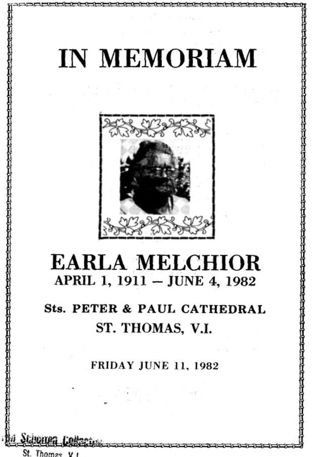 Funeral Booklet for Earla Melchior - Page 1