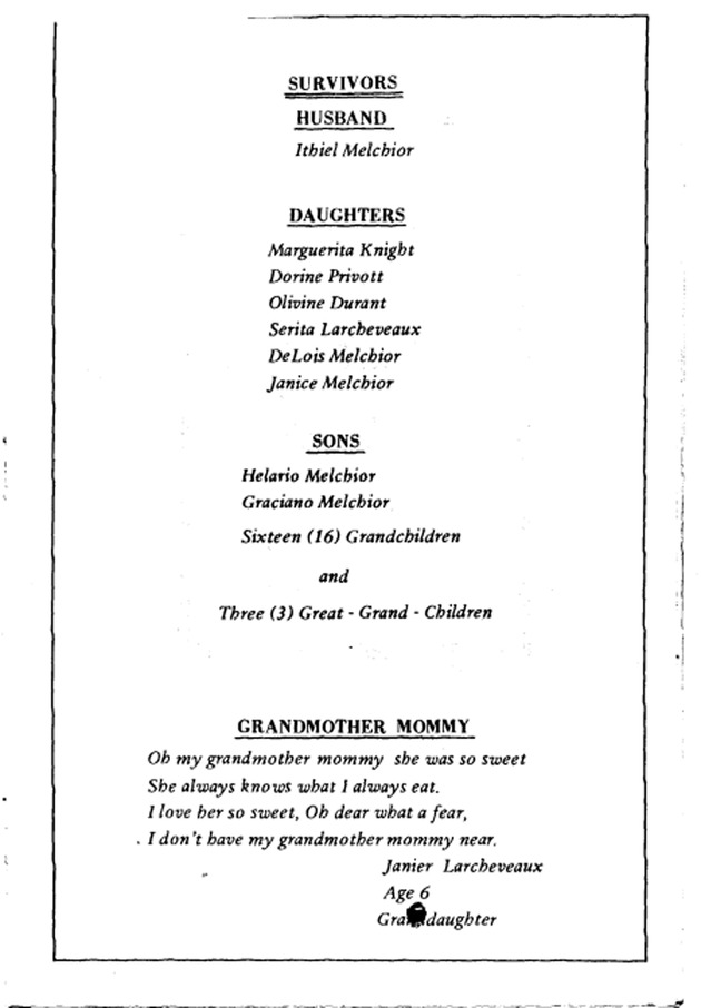 Funeral Booklet for Earla Melchior - Page 2