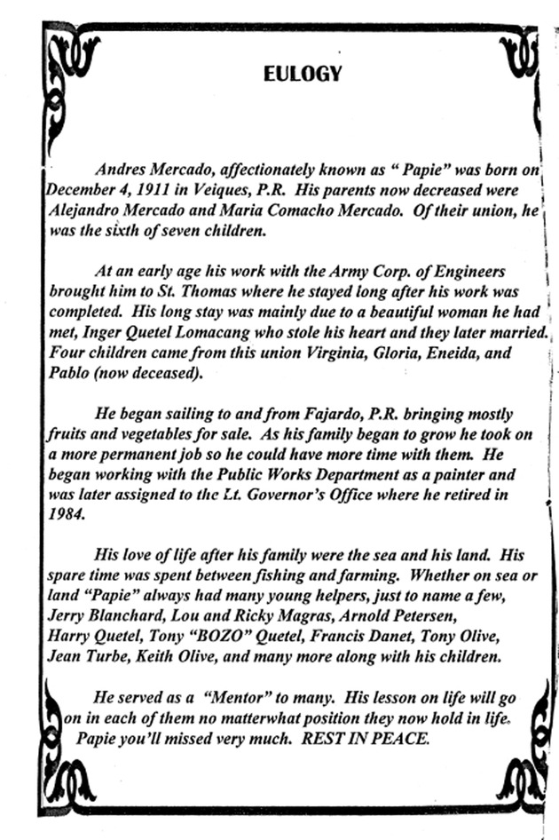 Funeral Booklet for Andres Mercado - Page 4