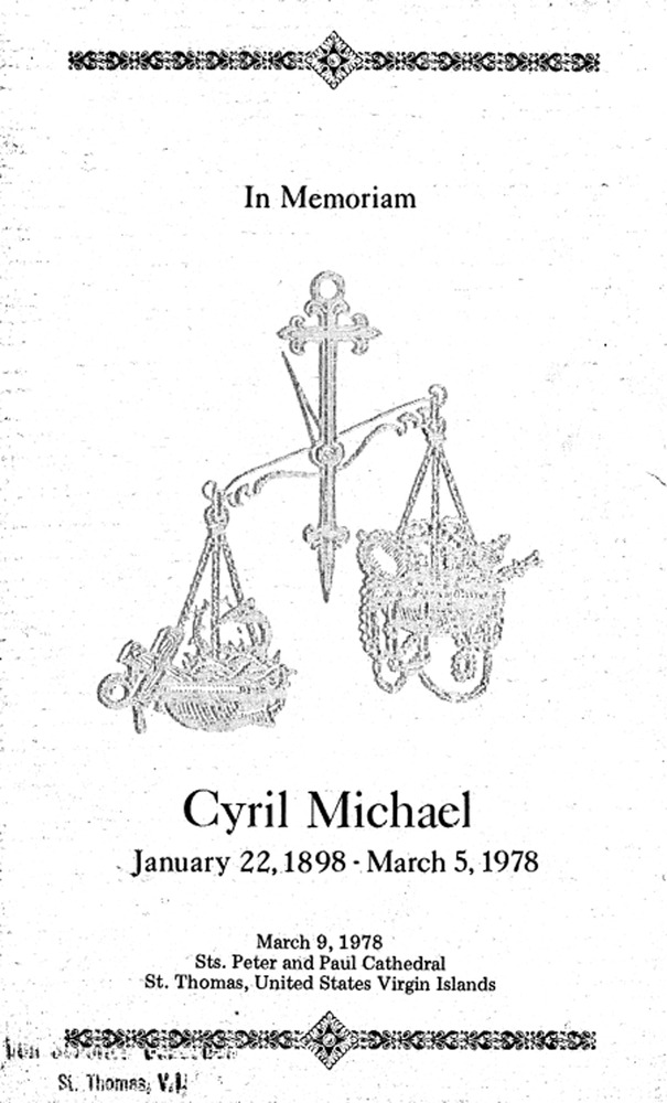 Funeral Booklet for Cyril Michael - Page 1