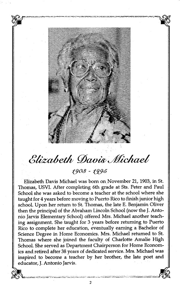 Funeral Booklet for Elizabeth D. Michael - Page 2