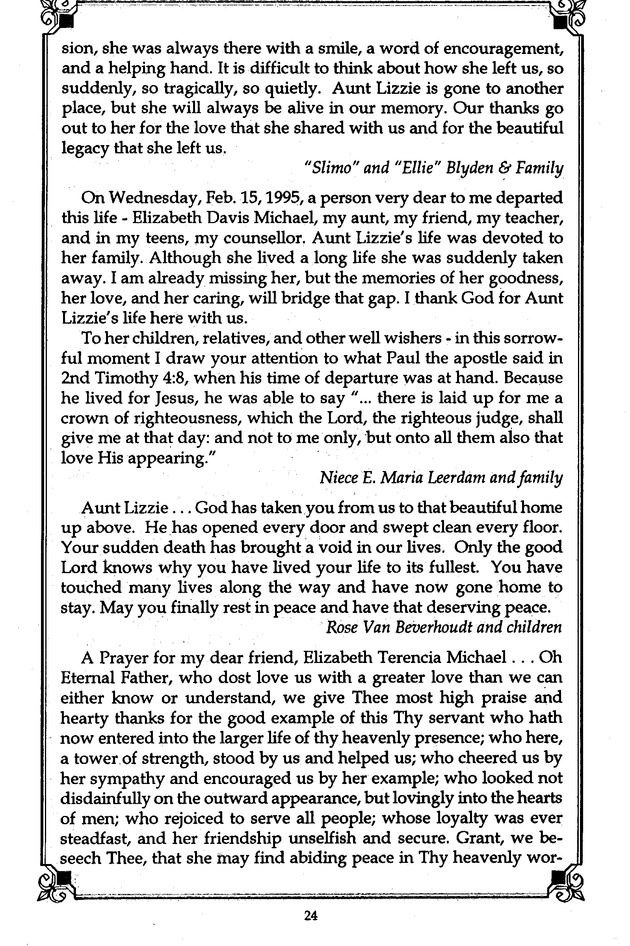 Funeral Booklet for Elizabeth D. Michael - Page 26