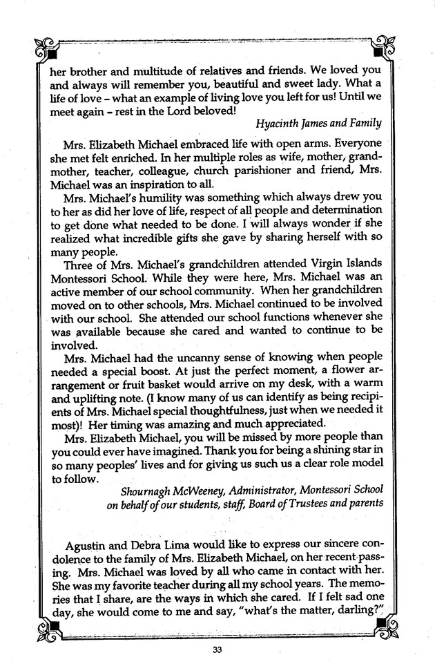 Funeral Booklet for Elizabeth D. Michael - Page 39