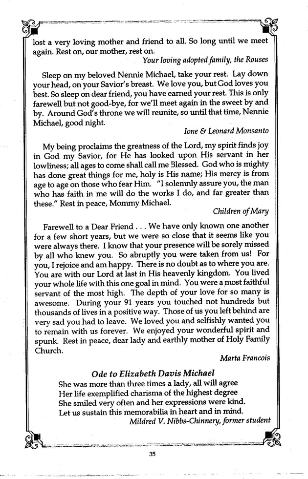 Funeral Booklet for Elizabeth D. Michael - Page 42