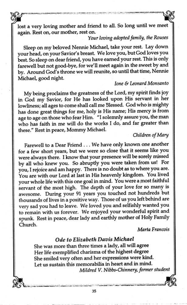 Funeral Booklet for Elizabeth D. Michael - Page 43