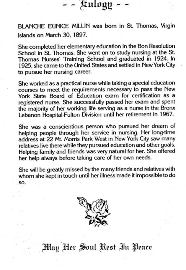 Funeral Booklet for Blanche E. Millin - Page 2