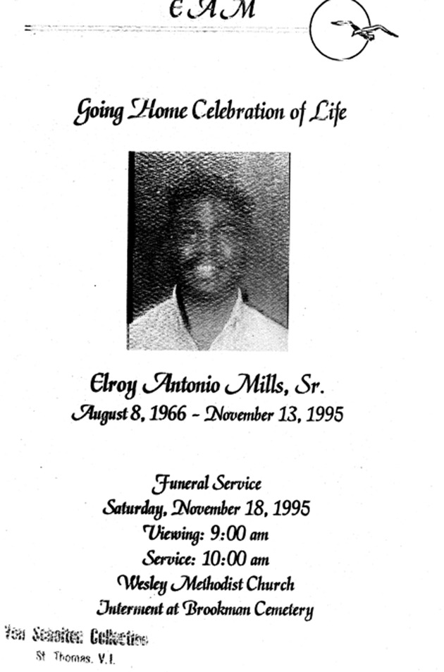 Funeral Booklet for Elroy A. Mills, Sr. - Page 1