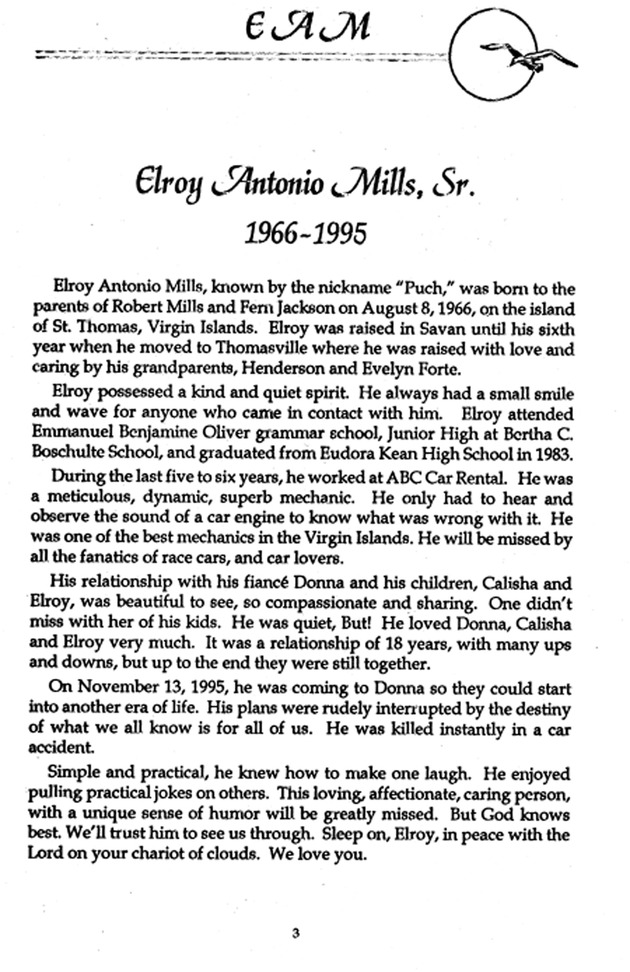 Funeral Booklet for Elroy A. Mills, Sr. - Page 3