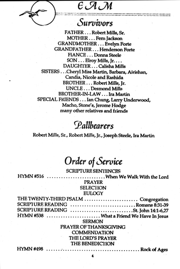 Funeral Booklet for Elroy A. Mills, Sr. - Page 4