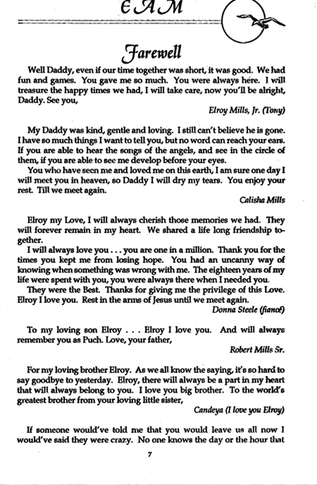 Funeral Booklet for Elroy A. Mills, Sr. - Page 5