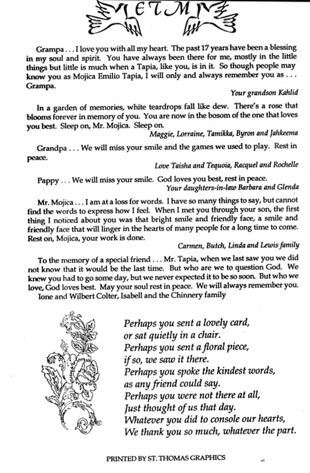 Funeral Booklet for Emilio Tapia Mojica - Page 6