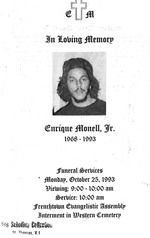 Funeral Booklet for Enrique Jr. Monell, Jr.