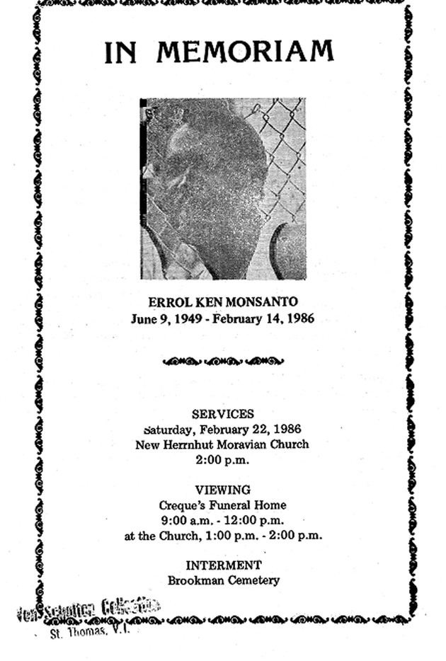 Funeral Booklet for Errol Ken Monsanto - Page 1