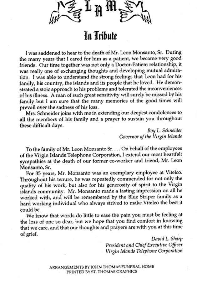 Funeral Booklet for Leon Alfred Monsanto, Sr. - Page 9