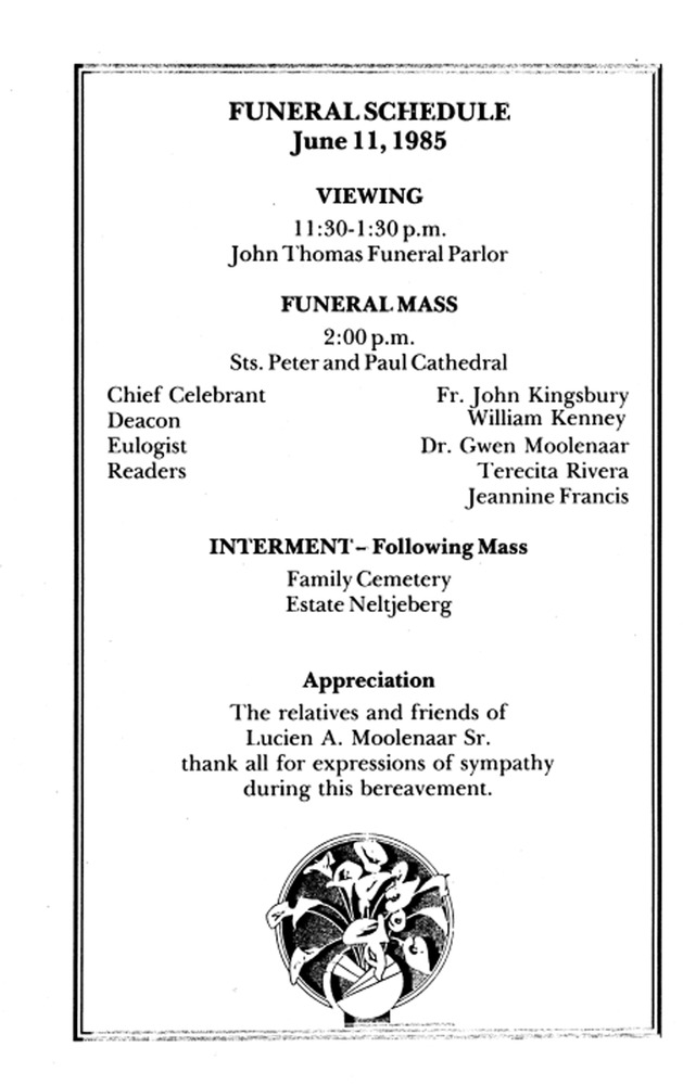 Funeral Booklet for Lucien A. Moolenaar, Sr. - Page 7