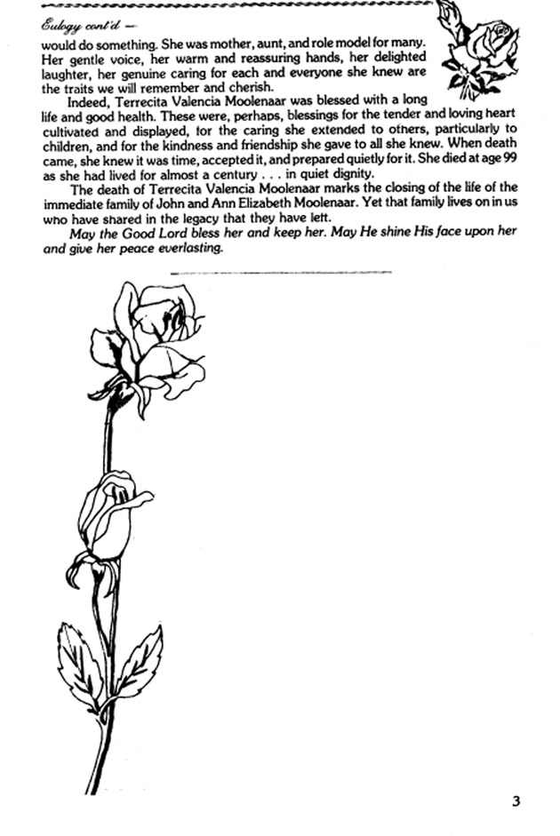 Funeral Booklet for Terrecita Moolenaar - Page 3