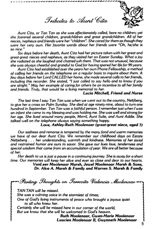 Funeral Booklet for Terrecita Moolenaar - Page 5